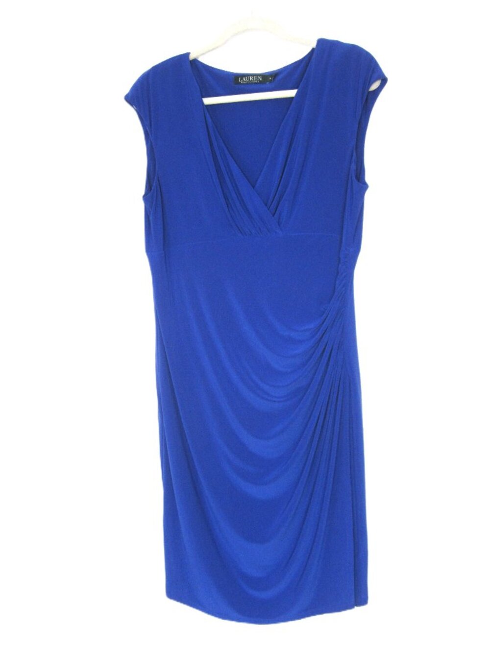 Lauren Ralph Lauren Size 16 Royal Blue Knee Length Dress Sleeveless Occasion